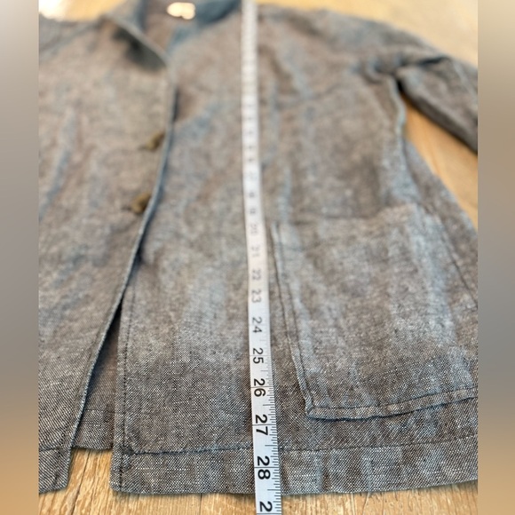 Coldwater Creek Gray Linen Blazer L - Picture 6 of 10
